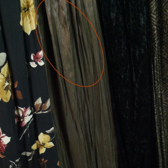 Vintage Medium Midi Skirt Whimsigoth Mixed Media Velvet Crinkle grunge 90s - Picture 5 of 8